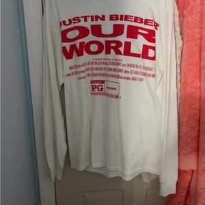 Justin Bieber Our World White Long Sleeve Shirt